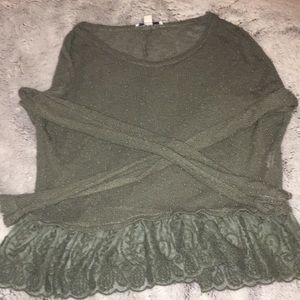 Forest green overlay sweater